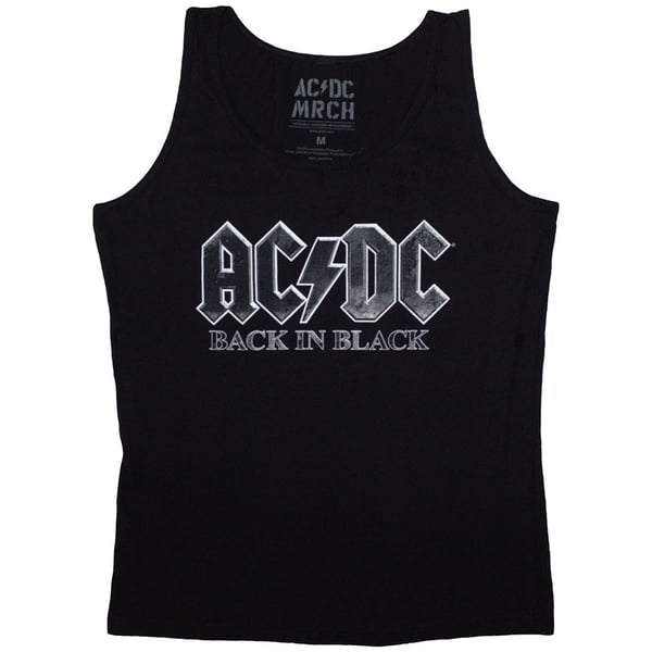 AC/DC Ladies Vest T-Shirt: Back In Black (Medium)