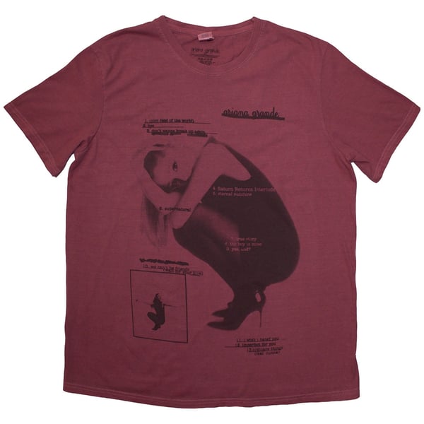 Ariana Grande Unisex T-Shirt: Eternal Sunshine Tracklist (Wash Collection) (Small)