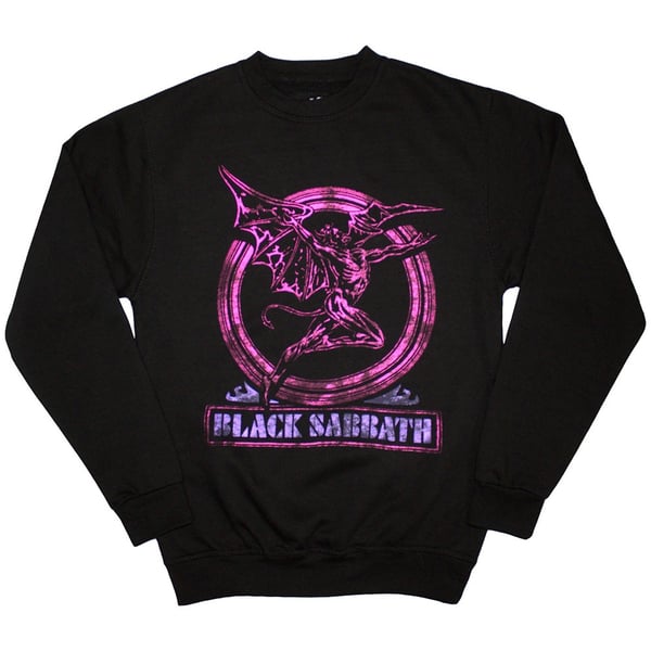 Black Sabbath Unisex Sweatshirt: Neon Pink Henry (Oversized) (X-Large)