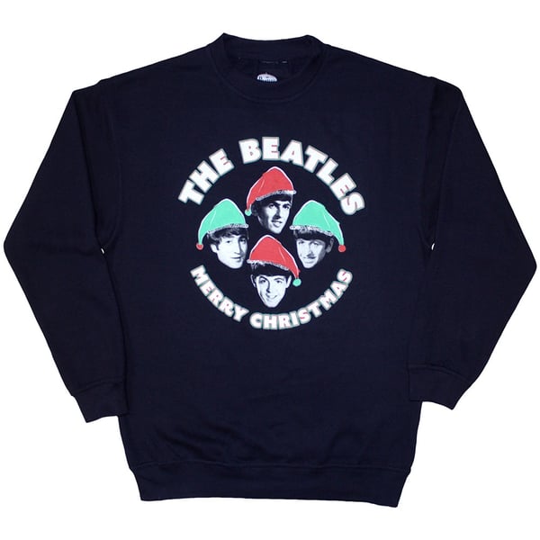 The Beatles Unisex Sweatshirt: Xmas Hats (X-Small)