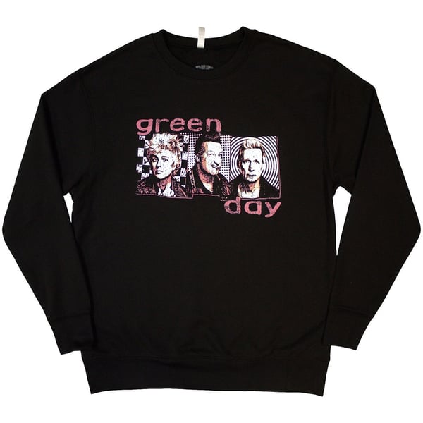Green Day Unisex Sweatshirt: 80's Summer Photo (Large)