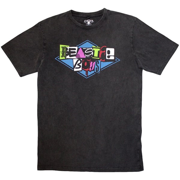The Beastie Boys Unisex Stone Wash T-Shirt: Multicolour Logo (X-Large)