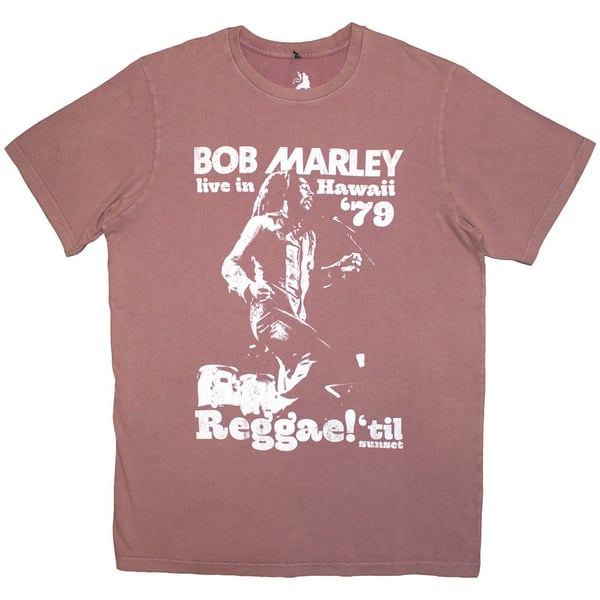 Bob Marley Unisex Stone Wash T-Shirt: Hawaii (Medium)