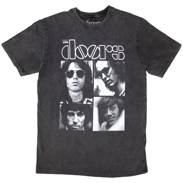 The Doors Unisex Stone Wash T-Shirt: Squares (Large)