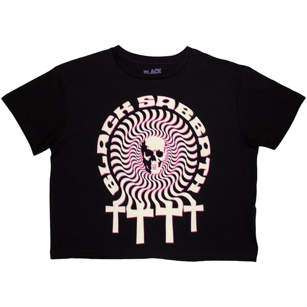 Black Sabbath Ladies Crop Top: Hypnotic Skull (XX-Large)