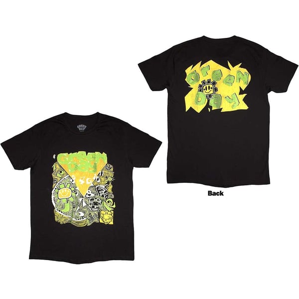 Green Day Unisex T-Shirt: Psychedelic Kerplunk (Back Print) (Small)