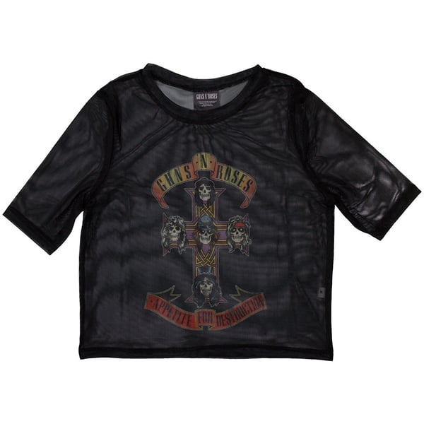 Guns N' Roses Ladies Crop Top: Appetite For Destruction (Mesh) (XX-Small)