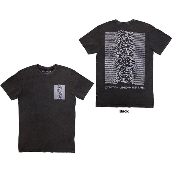 Joy Division Unisex Stone Wash T-Shirt: Pulsar Pocket Wave (Back Print) (Small)