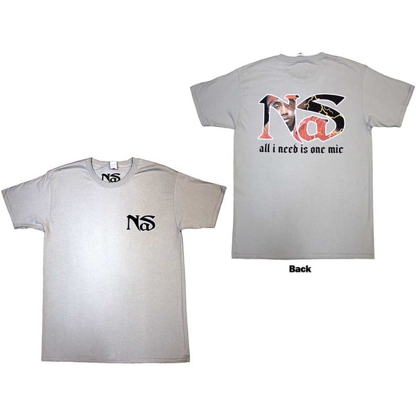 Nas Unisex T-Shirt: One Mic (Back Print) (Small)