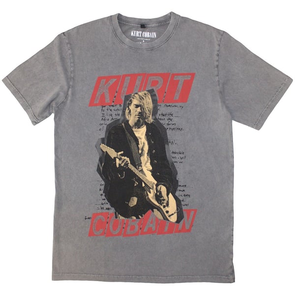 Kurt Cobain Unisex Stone Wash T-Shirt: Collage (XX-Large)