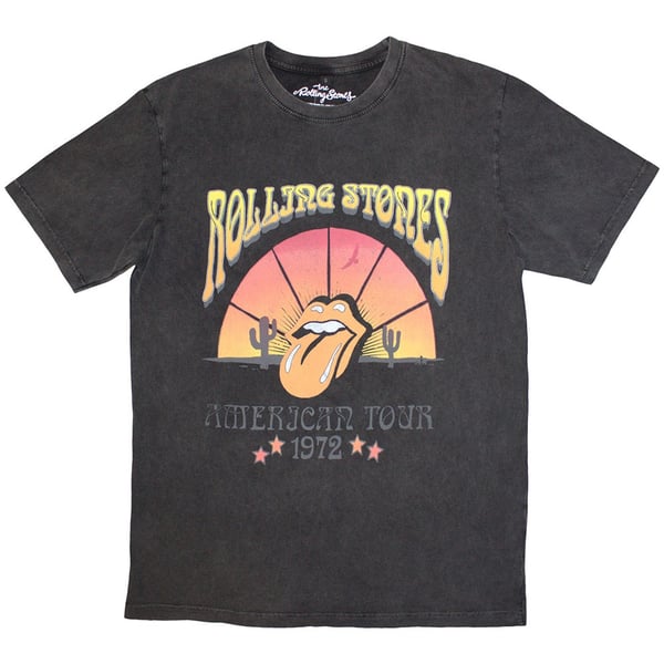 The Rolling Stones Unisex Stone Wash T-Shirt: Desert '72 (Medium)