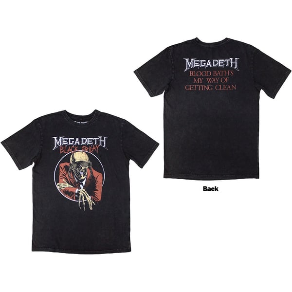 Megadeth Unisex Stone Wash T-Shirt: Black Friday (Back Print) (Small)