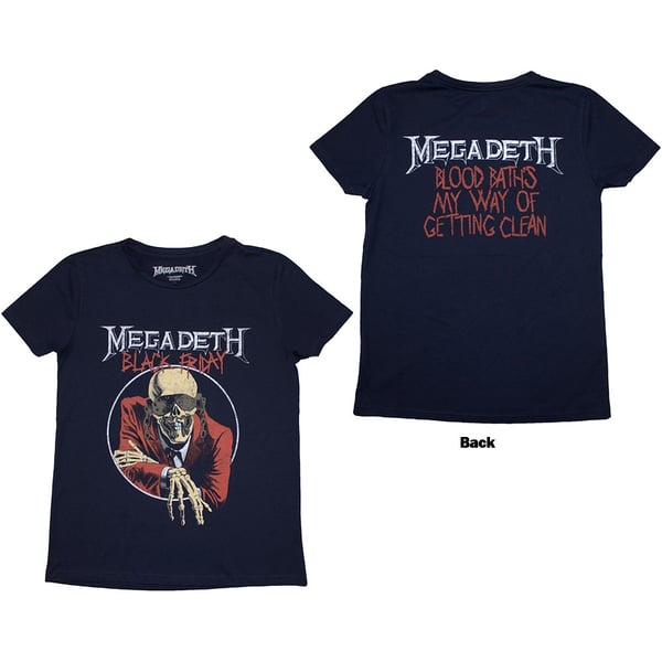 Megadeth Ladies T-Shirt: Black Friday (Back Print) (X-Large)