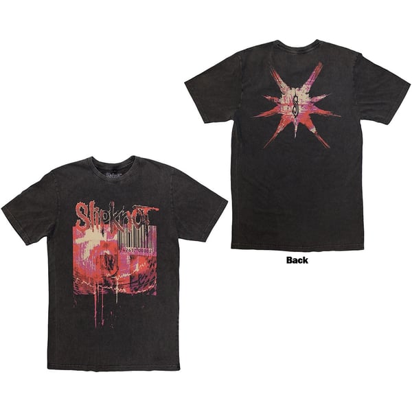 Slipknot Unisex Stone Wash T-Shirt: The End, So Far Barcode (Back Print) (Small)