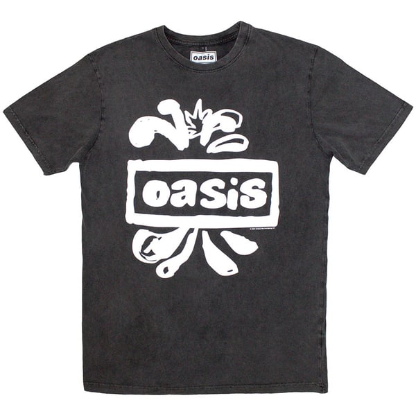 Oasis Unisex Stone Wash T-Shirt: Logo Splat (XX-Large)
