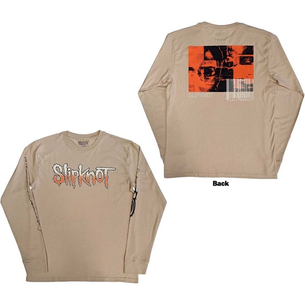Slipknot Unisex Long Sleeve T-Shirt: The End, So Far Logo Barcode (Back & Sleeve Print) (X-Large)