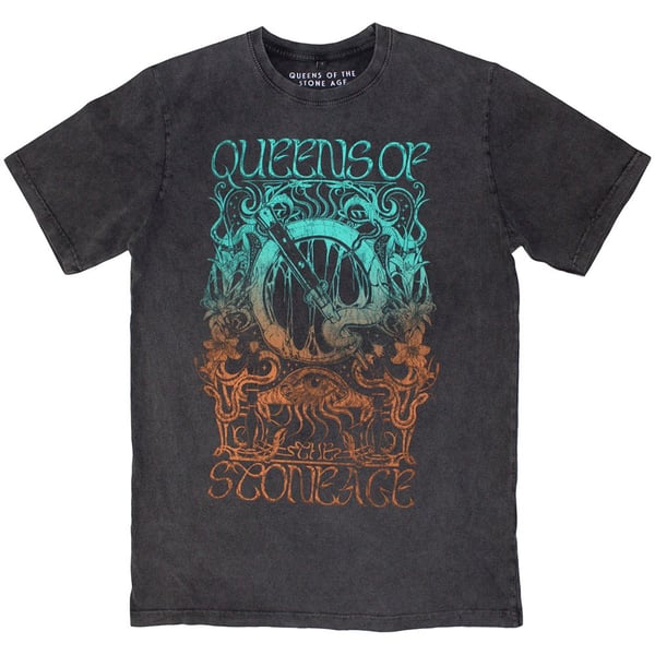 Queens Of The Stone Age Unisex Stone Wash T-Shirt: Montage (Small)