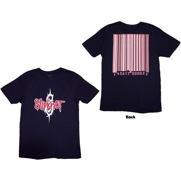 Slipknot Unisex T-Shirt: Barcode (Back Print) (Large)