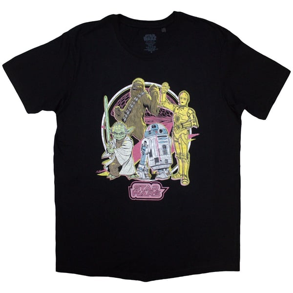 Star Wars Unisex T-Shirt: Heroes Neon (Large)
