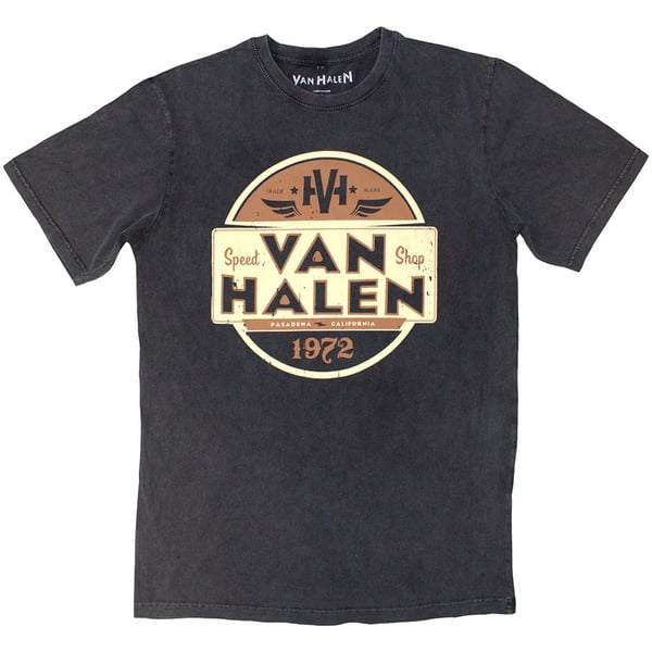 Van Halen Unisex Stone Wash T-Shirt: Speed Shop (X-Large)