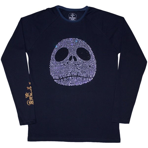 The Nightmare Before Christmas Unisex Long Sleeve T-Shirt: Rhinestone Jack (Embellished) (Medium)