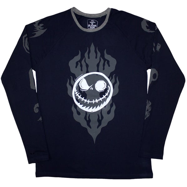 The Nightmare Before Christmas Unisex Long Sleeve T-Shirt: Flaming Jack (Embellished) (Medium)