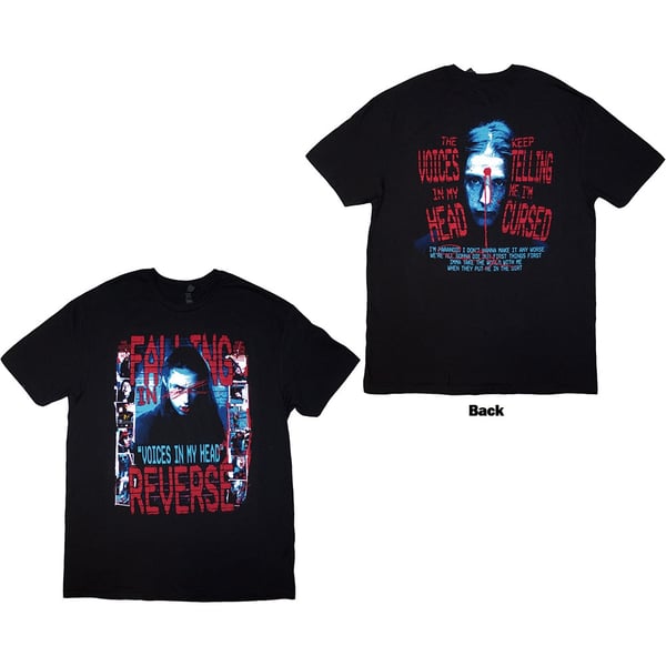 Falling In Reverse Unisex T-Shirt: Voice Collage (Back Print) (X-Large)