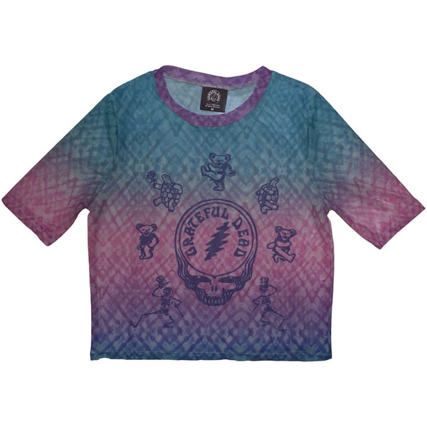 Grateful Dead Ladies Crop Top: Dead Egyptian Gradient (Mesh) (X-Large)