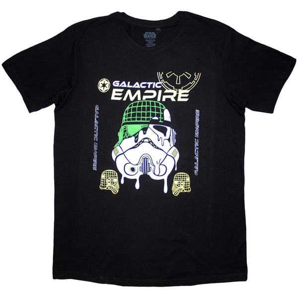 Star Wars Unisex T-Shirt: Galactic Empire Melted Mask (Large)