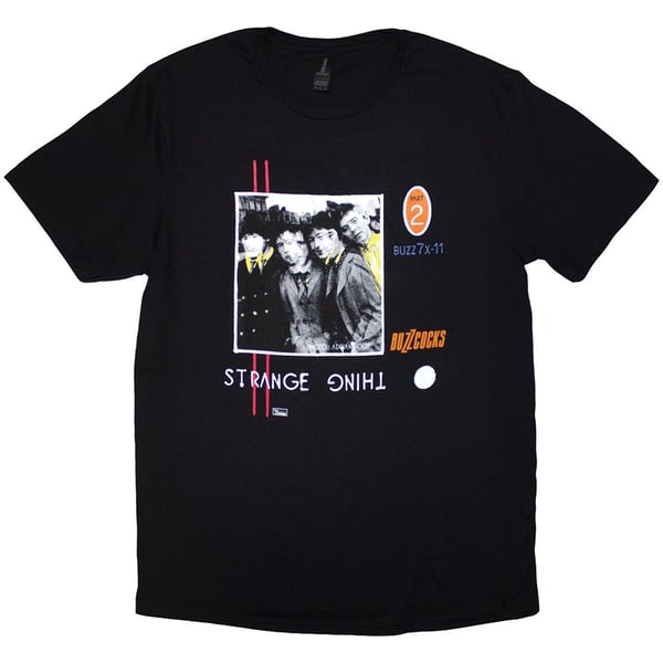 Buzzcocks Unisex T-Shirt: Strange Thing (Black) (Large)