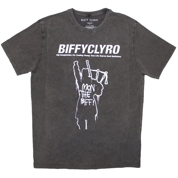 Biffy Clyro Unisex Stone Wash T-Shirt: Big Imagination (Charcoal Grey) (Small)