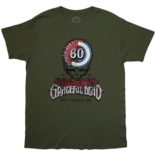 Grateful Dead Unisex T-Shirt: 60th Roses (Green) (Medium)