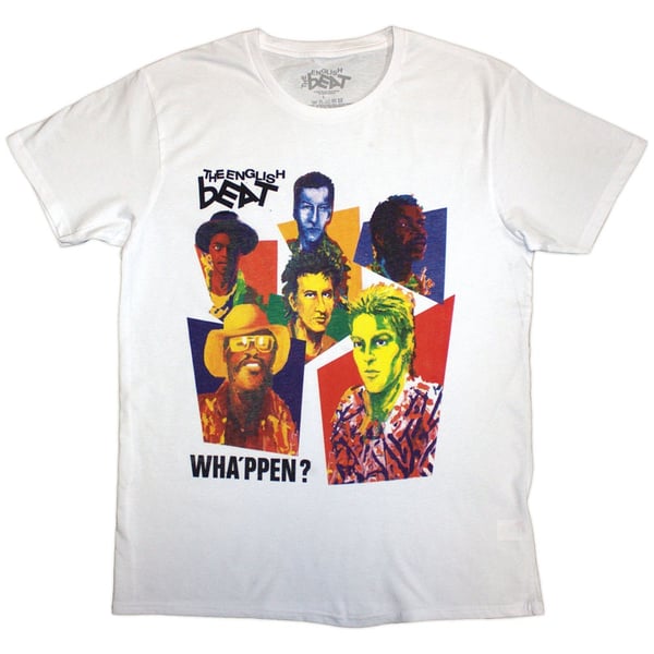 The English Beat Unisex T-Shirt: Wha'ppen Art Photo (White) (Large)