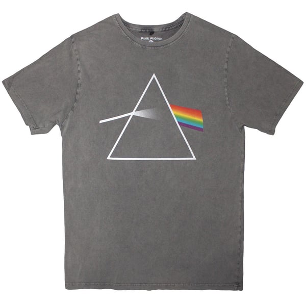 Pink Floyd Unisex Stone Wash T-Shirt: Dark Side of the Moon Album (Grey) (XX-Large)