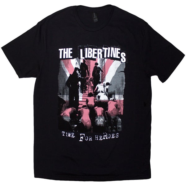 The Libertines Unisex T-Shirt: Time For Heroes Flag (Black) (Small)