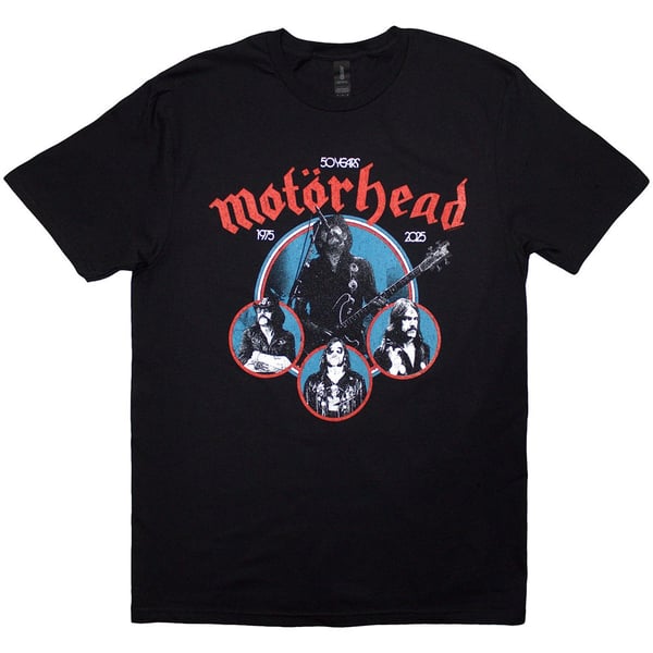 Motorhead Unisex T-Shirt: 50 Years Lemmy Circles (Black) (Large)