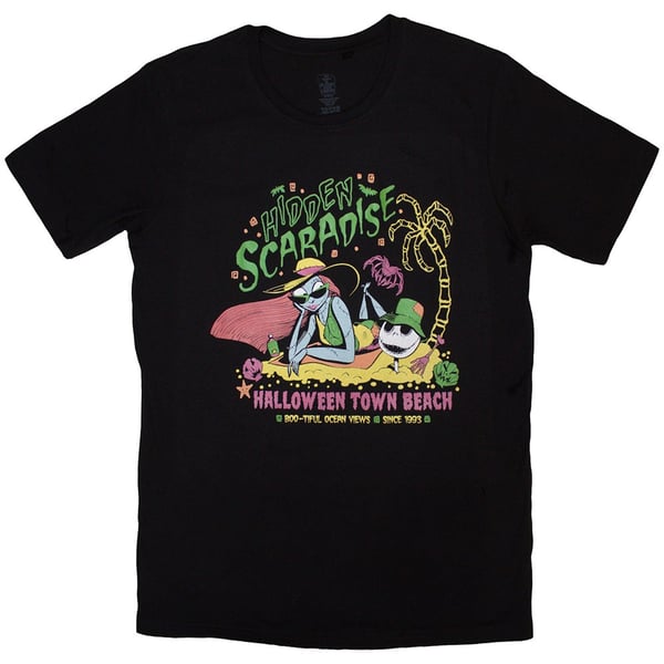 The Nightmare Before Christmas Unisex T-Shirt: Hidden Scaradise (Black) (Large)
