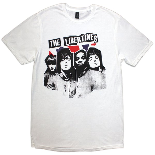 The Libertines Unisex T-Shirt: RIP Flag Xerox (White) (Medium)