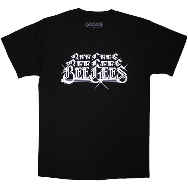 Bee Gees Unisex T-Shirt: Stacked Logo (Black) (Medium)