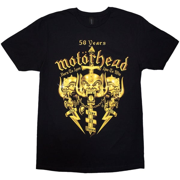Motorhead Unisex T-Shirt: 50 Years Swords & Warpig (Black) (XX-Large)