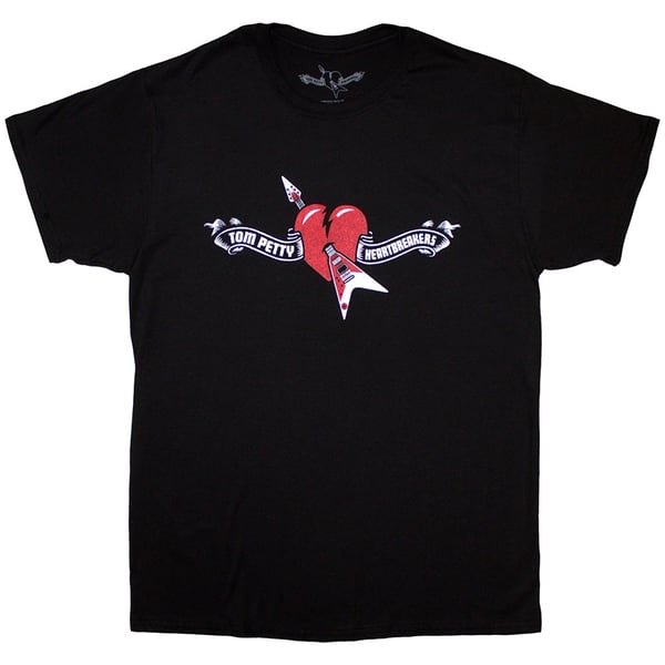 Tom Petty & The Heartbreakers Unisex T-Shirt: Heart Logo (Black) (XX-Large)