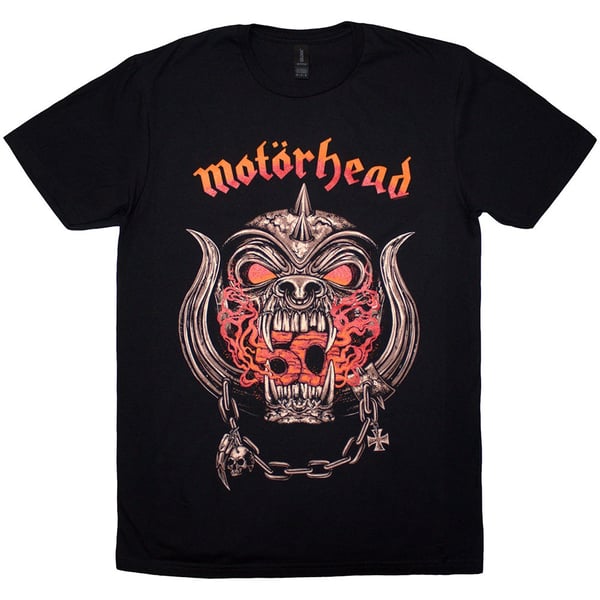 Motorhead Unisex T-Shirt: 50 Years Warpig Red Gradient (Black) (XX-Large)