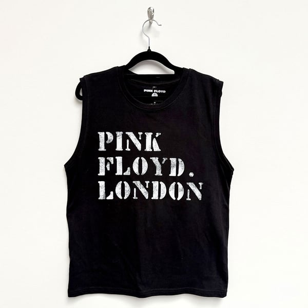Pink Floyd Unisex Tank T-Shirt: Stencil Logo (Black) (Medium)