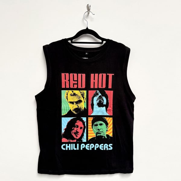 Red Hot Chili Peppers Unisex Tank T-Shirt: Portrait Photos (Black) (Large)