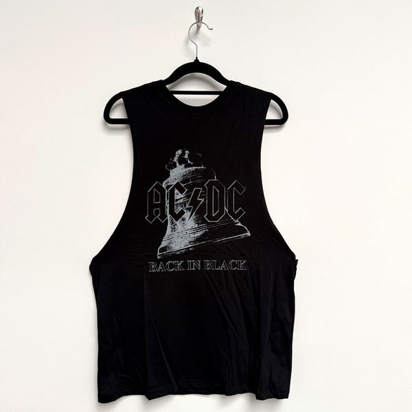 AC/DC Unisex Vest T-Shirt: Back In Black Bell (Black) (Medium)