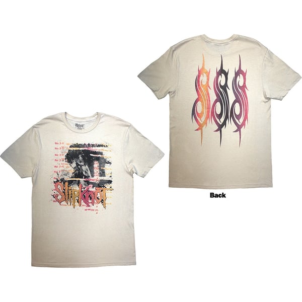 Slipknot Unisex T-Shirt: 25th Anniversary Inlay (Sand) (Back Print) (Small)