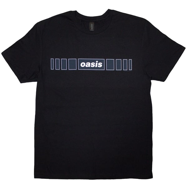 Oasis Unisex T-Shirt: Horizontal Bars Logo (Black) (Medium)