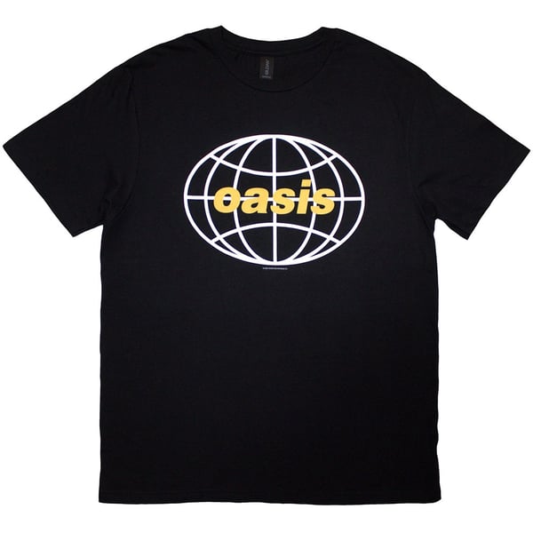Oasis Unisex T-Shirt: Globe Logo (Black) (XX-Large)