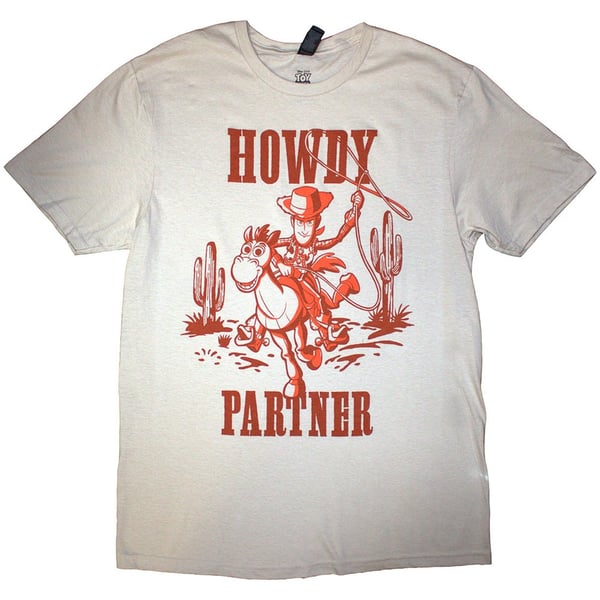 Disney Unisex T-Shirt: Toy Story Howdy Partner (Natural) (XX-Large)