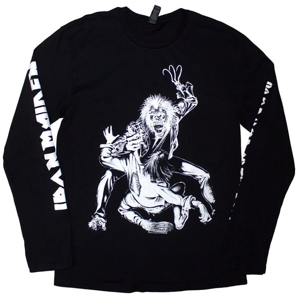 Iron Maiden Unisex Long Sleeve T-Shirt: No Prayer Claw Isolated (Black) (Sleeve Print) (XX-Large)
